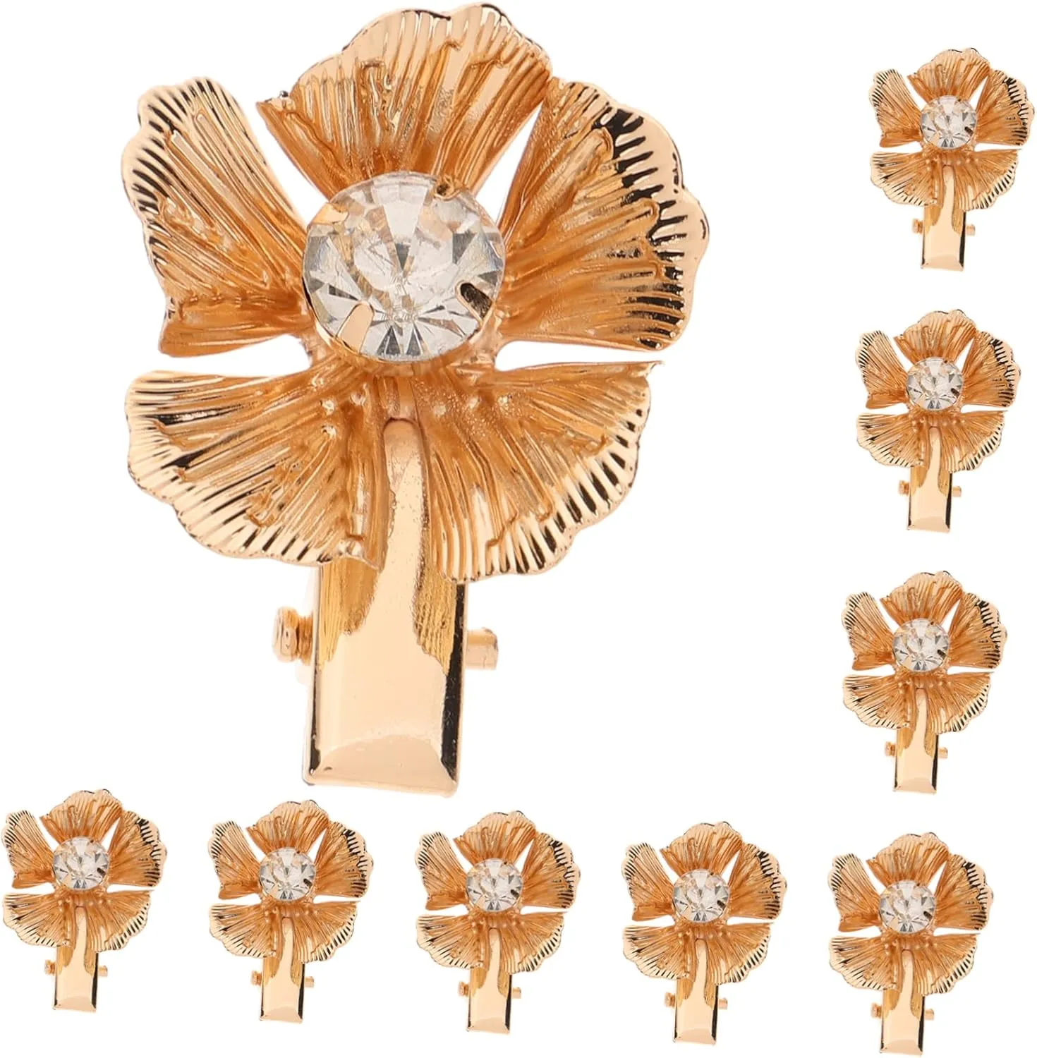 BESPORTBLE 10Pcs Flower Hair Clips Minimalist Floral Hairpins for Thin Hair Elegant Hair Accessories for Parties Weddings Daily Wear Durable Skin Friendly Hair Clamps