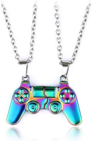 Best Friend Necklace for Couples, Console Handle Pendant Matching Jewelry for Him & Her Lovers BFF Sisters Friendship Necklace