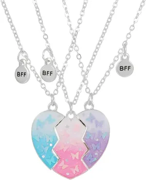 Best Friend Necklaces for 3 Matching Heart Pendant Magnetic Bff Friendship Necklace