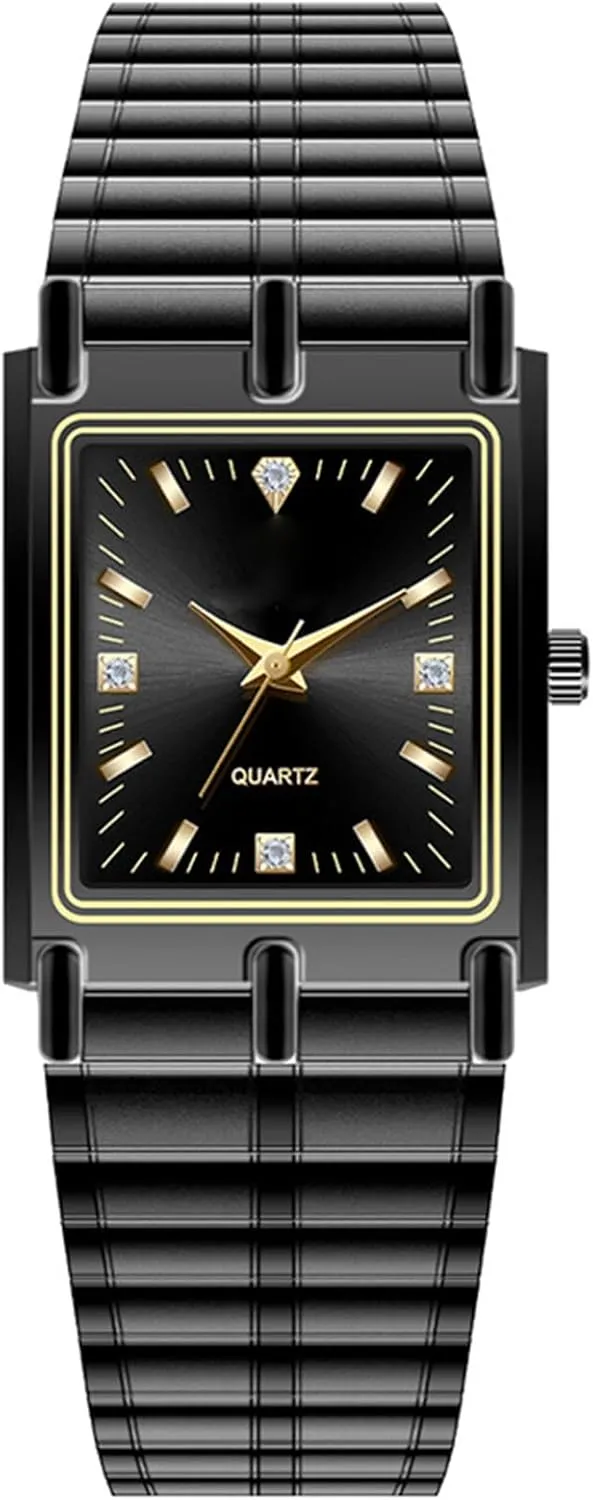 BESTKANG Men's Quartz Watch Waterproof Ultra-Thin Dress Rectangular Stainless Steel Watch