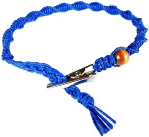 Blue Spiral Hemp Adjustable Alligator Clip Anklet - Handmade