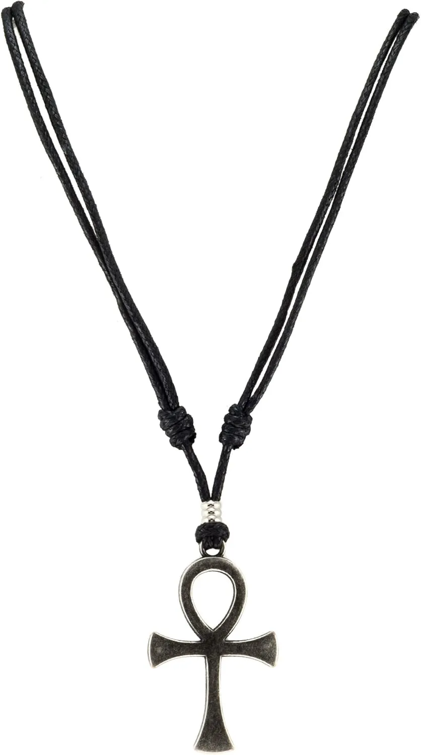 BlueRica Ankh Cross of Life on Adjustable Cord Necklace