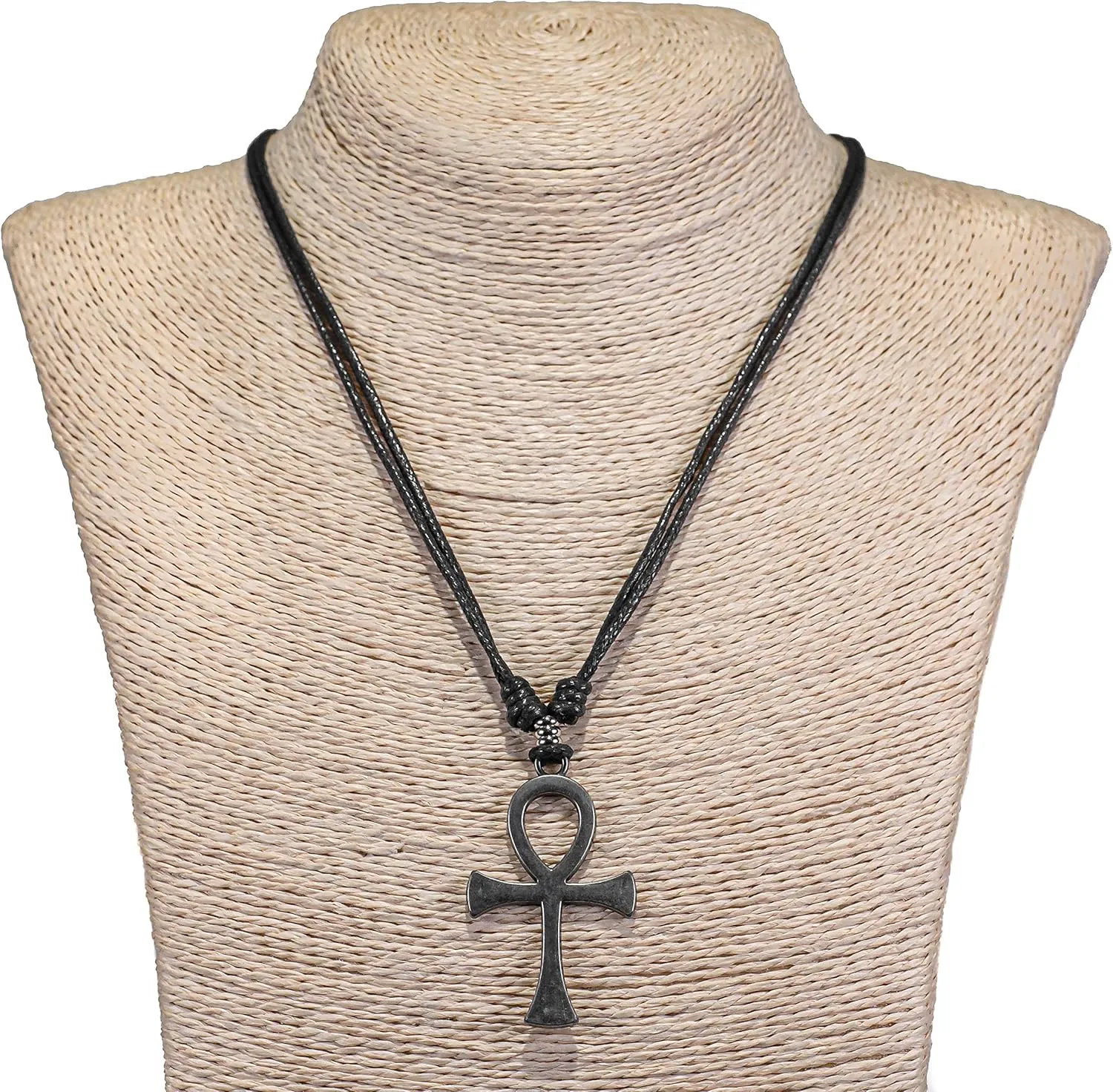 BlueRica Ankh Cross of Life on Adjustable Cord Necklace