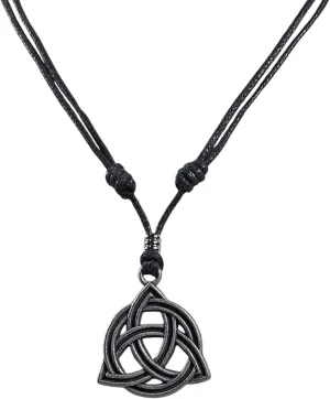 BlueRica Celtic Trinity Knot (Triquetra) on Adjustable Cord Necklace