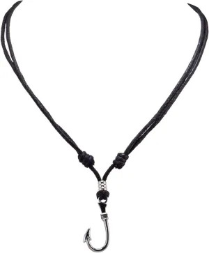 BlueRica Fish Hook on Adjustable Cord Necklace