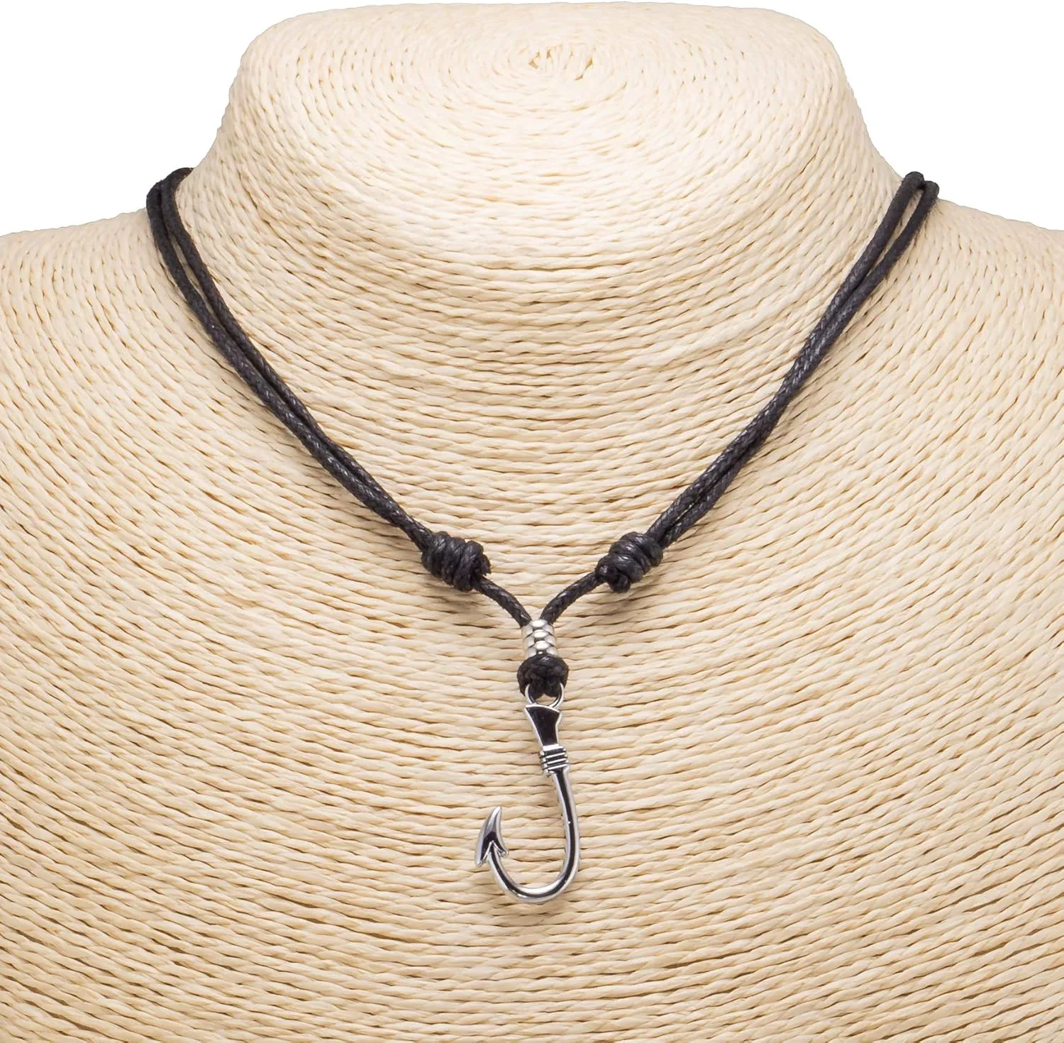 BlueRica Fish Hook on Adjustable Cord Necklace