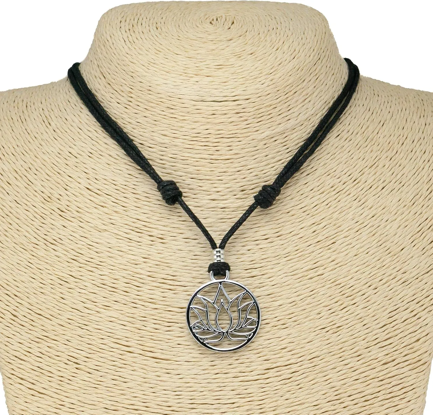 BlueRica Lotus Flower on Adjustable Cord Necklace
