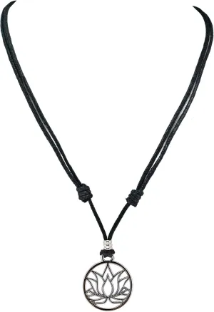 BlueRica Lotus Flower on Adjustable Cord Necklace
