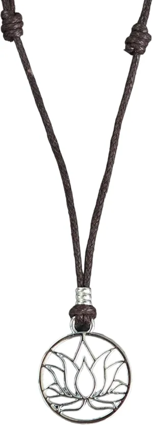 BlueRica Lotus Flower on Adjustable Cord Necklace