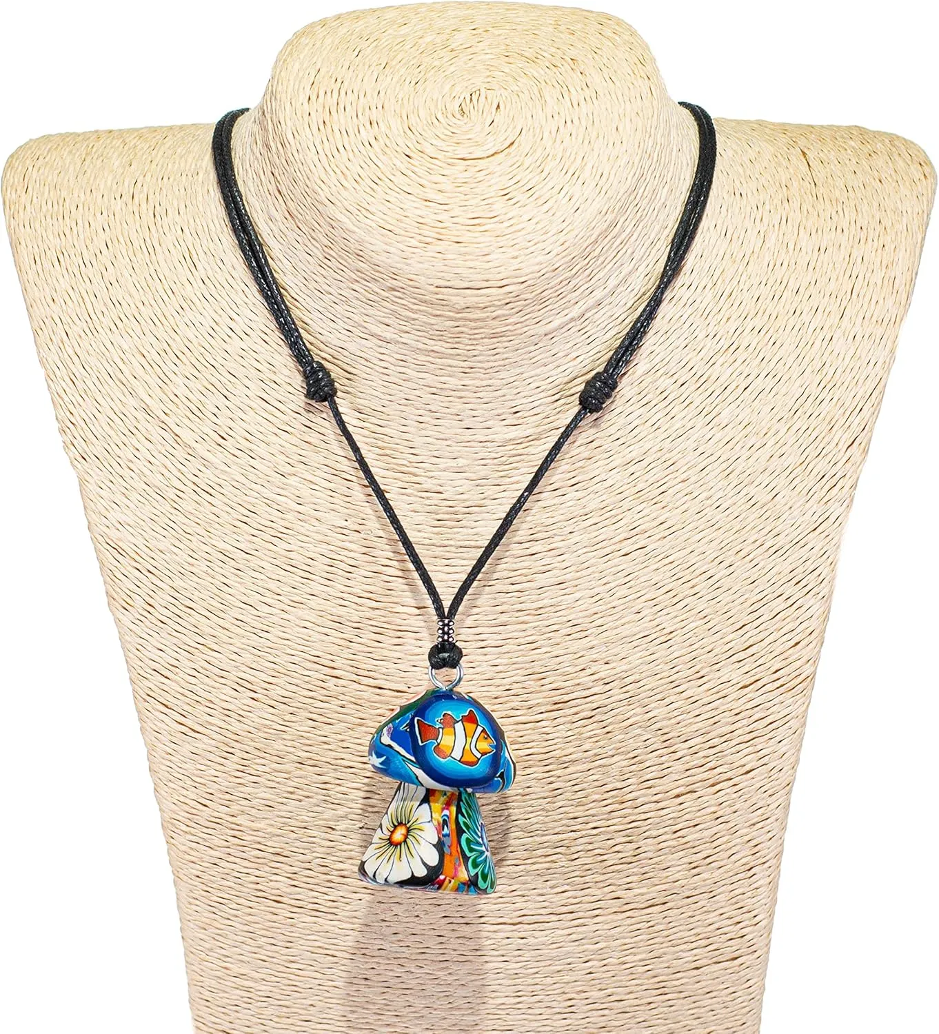 BlueRica Mushroom Pendant on Adjustable Necklace