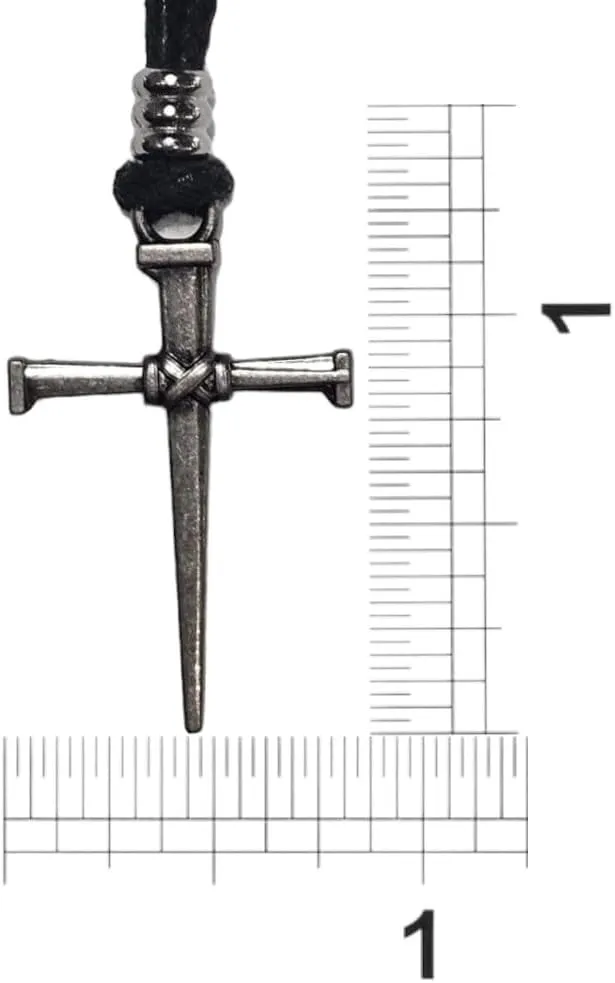 BlueRica Nail & Cross on Adjustable Cord Necklace