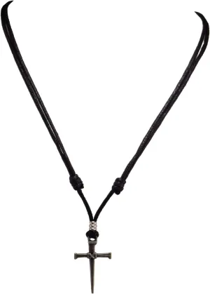 BlueRica Nail & Cross on Adjustable Cord Necklace