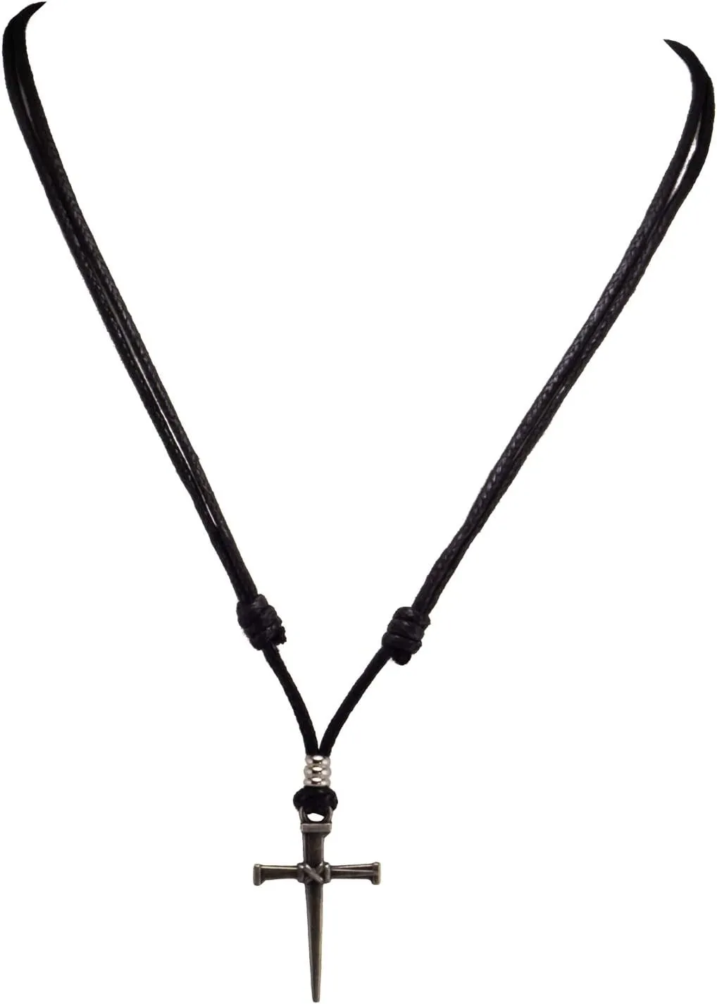 BlueRica Nail & Cross on Adjustable Cord Necklace