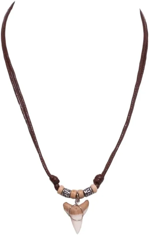 BlueRica Shark Tooth on Adjustable Cord Necklace (3L)