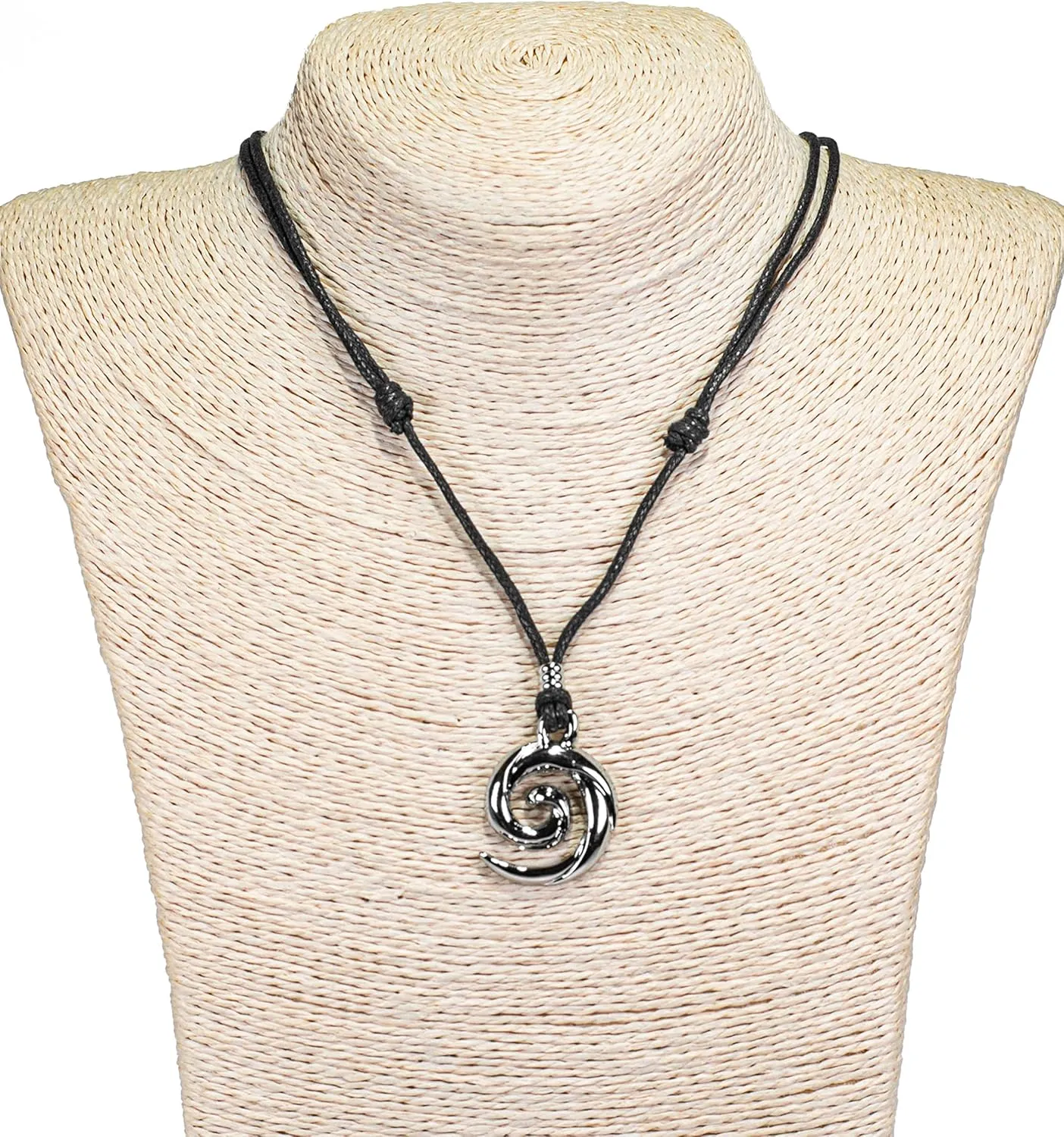 BlueRica Tribal Pendant on Adjustable Black Cord Necklace