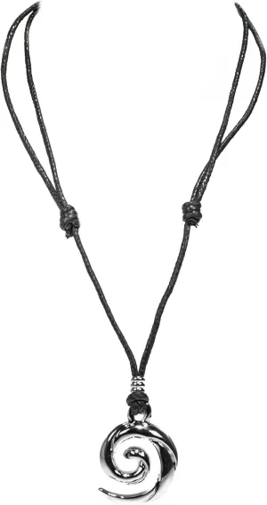 BlueRica Tribal Pendant on Adjustable Black Cord Necklace