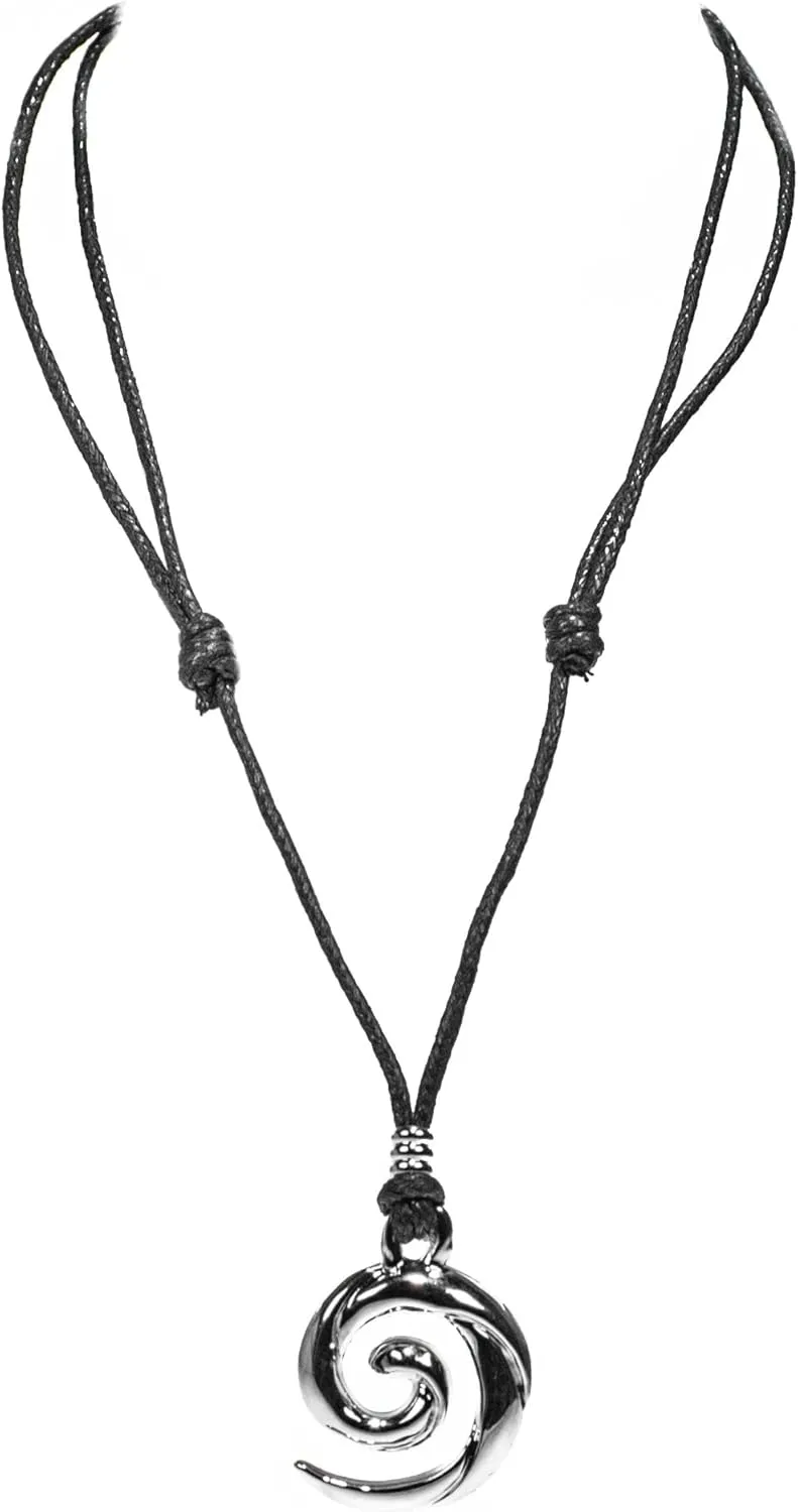 BlueRica Tribal Pendant on Adjustable Black Cord Necklace