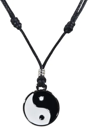 BlueRica Yin and Yang on Adjustable Cord Necklace