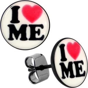 Body Candy 20G Stainless Steel I Love Me Glow In The Dark Pierced Stud Earrings Set for Women Men