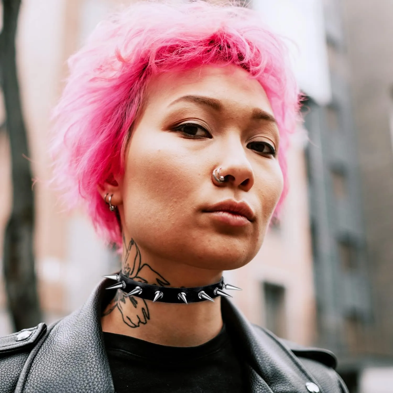 BodyJ4You 2PC Tattoo Choker Leather Necklace Set - 90s Choker Necklace for Women - 2000s Y2K Vintage Collar Neck Lace - Gothic Jewelry Emo Scene Accessories Punk Rock Femboy Statement
