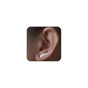 Bohemia Leaf Climber Crawler Earrings - Silver Tiny Ear Studs - Minimalist Earrings for Women
