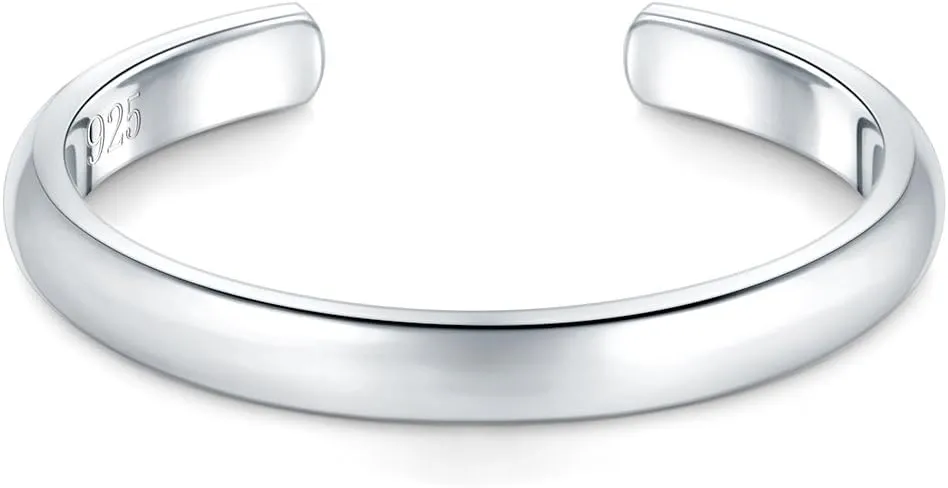 BORUO Toe Rings - Sterling Silver Band Ring - Stylish Toe Rings For Women - Sterling Silver Rings for Gifting - Chic 925 Sterling Silver Rings - Toe Rings For Women With Gift Bag, 2 mm, 3mm, 4mm