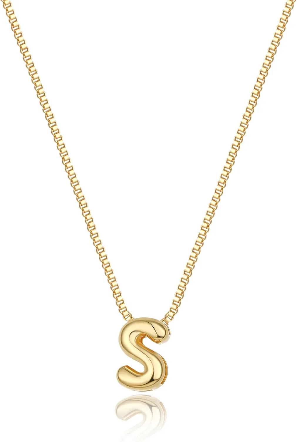 Bubble Gold Initial Necklaces Dainty Letter Necklace 14K Gold Plated Cute Name Choker Necklaces for Women Trendy Gold Personalized Jewelry Gift for Women
