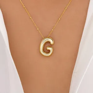 Bubble Letter Necklace,Dainty Layered Necklaces 14K Gold Plated Bubble Initial Necklace Custom Name Necklace Pearonalized Balloon Initial Necklaces for Women Trendy Gold Jewelry Gifts