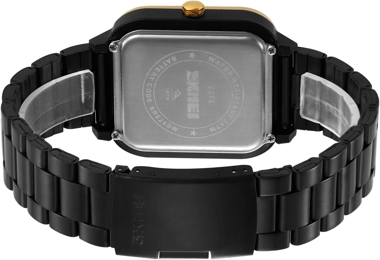 Business Square Men's Watches Easy to Read Fashion Quartz Watch for Men Dress Watch Simple Dial Stainless Steel Casual Waterproof Men Wristwatch Men's Gift