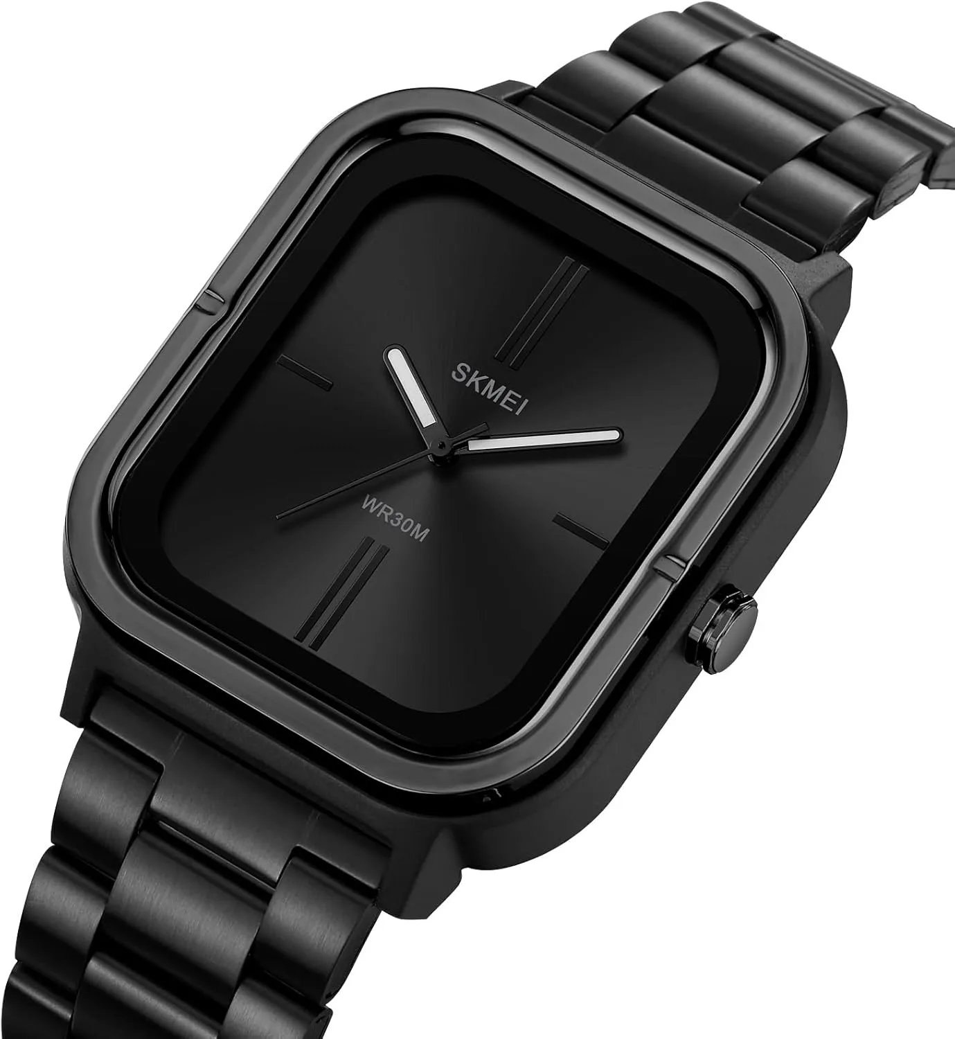 Business Square Men's Watches Easy to Read Fashion Quartz Watch for Men Dress Watch Simple Dial Stainless Steel Casual Waterproof Men Wristwatch Men's Gift
