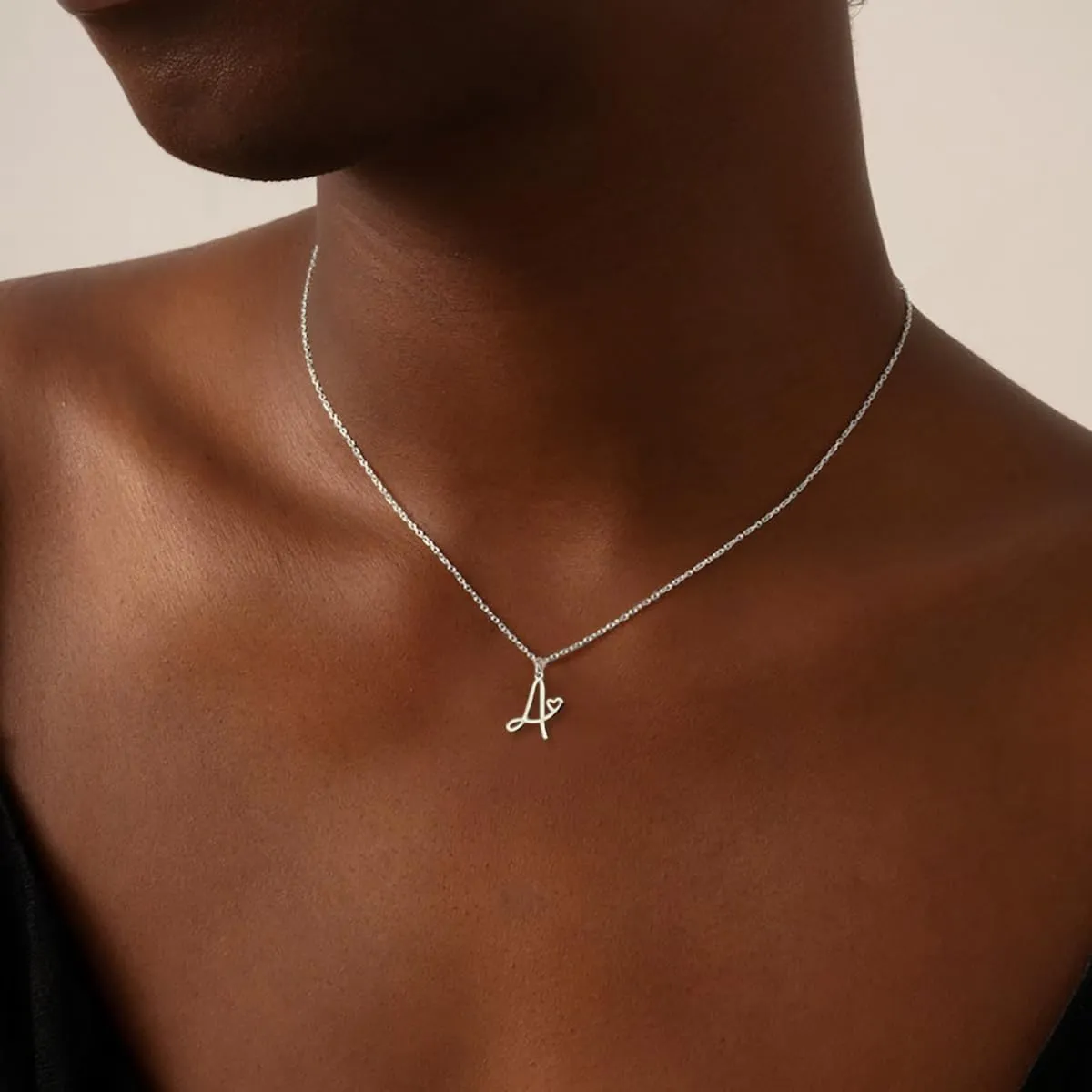 CAROVO Initial Necklaces for Women, Dainty 14K Gold/Silver Letter Pendant Necklace Trendy Simple Cute Necklaces Monogram Name Choker Necklace Jewelry Gift