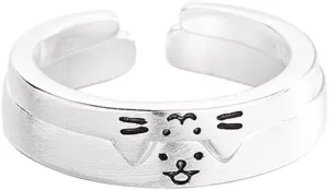 Cat Dog Couple Rings Kitty Puppy Promise Matching Rings