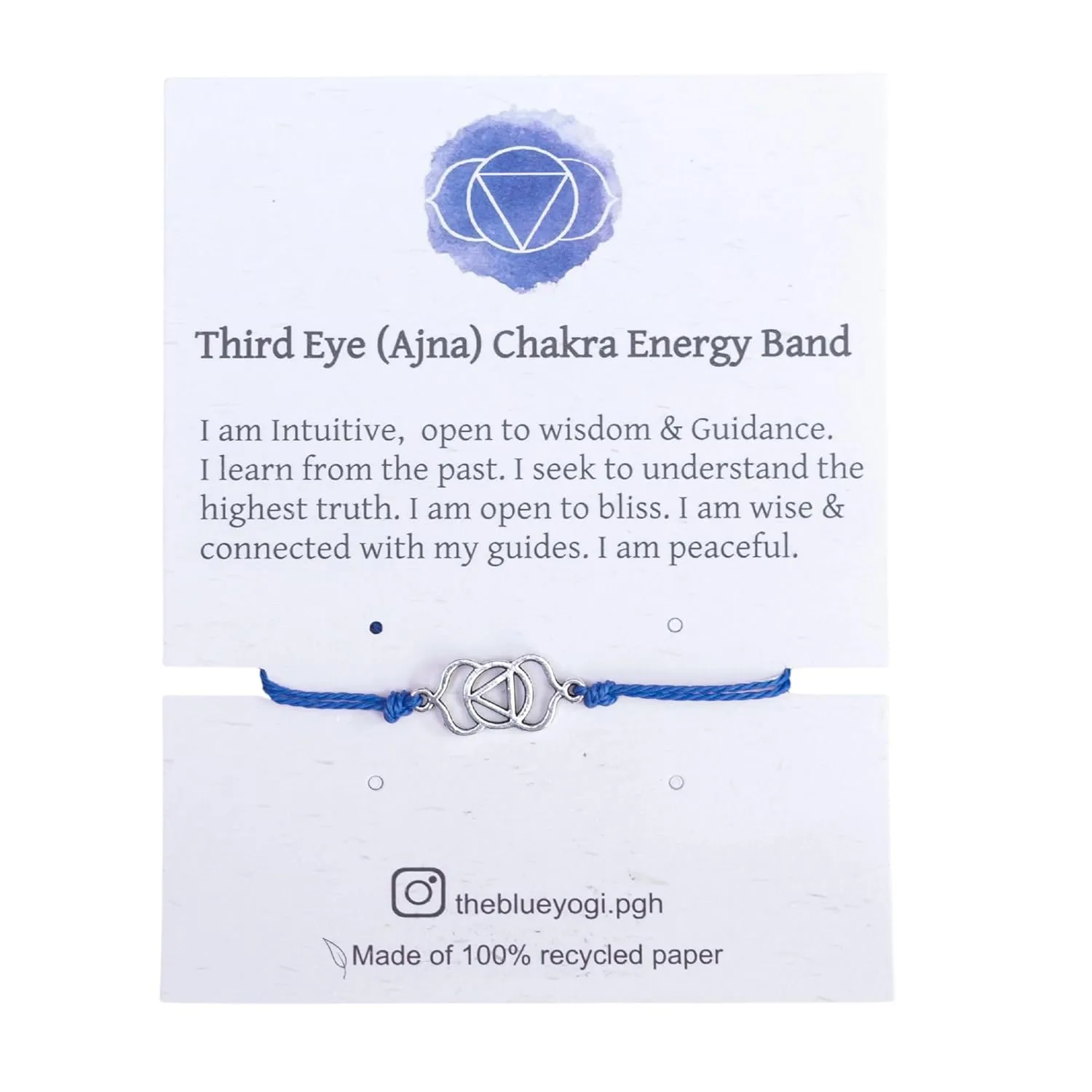 Chakra Energy Bracelets - Unisex Yoga and wellness Jewelry - Adjustable Bracelets (Third Eye (Ajna))