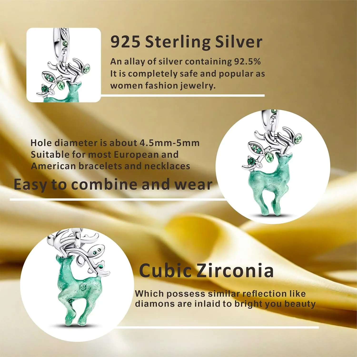 Charms Bead for Bracelets and Necklaces 925 Sterling Silver