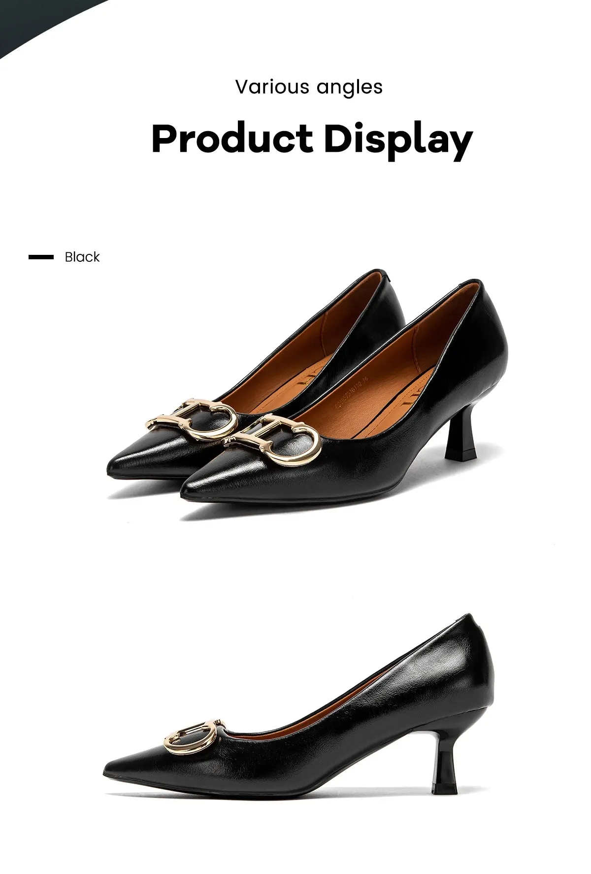CHCH Women's High Heels New 4cm Black Simple Business Women's Shoes Evening Party