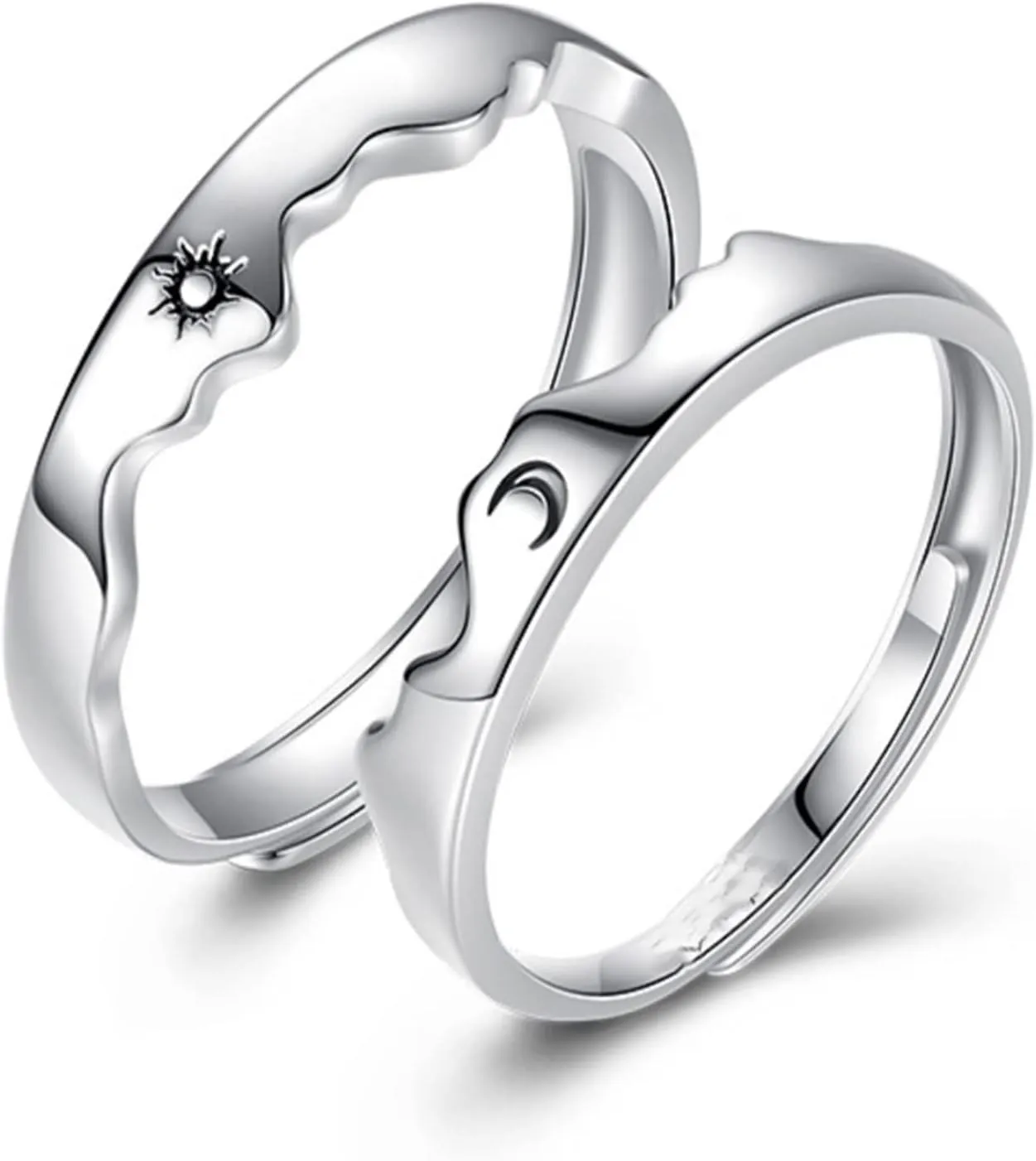 choice of all Matching Rings for Couples Sun and Moon Matching Rings for Woman Man Friendship Rings Promise Rings Set for Him and Her Valentine's Day Birthday Wedding Gifts