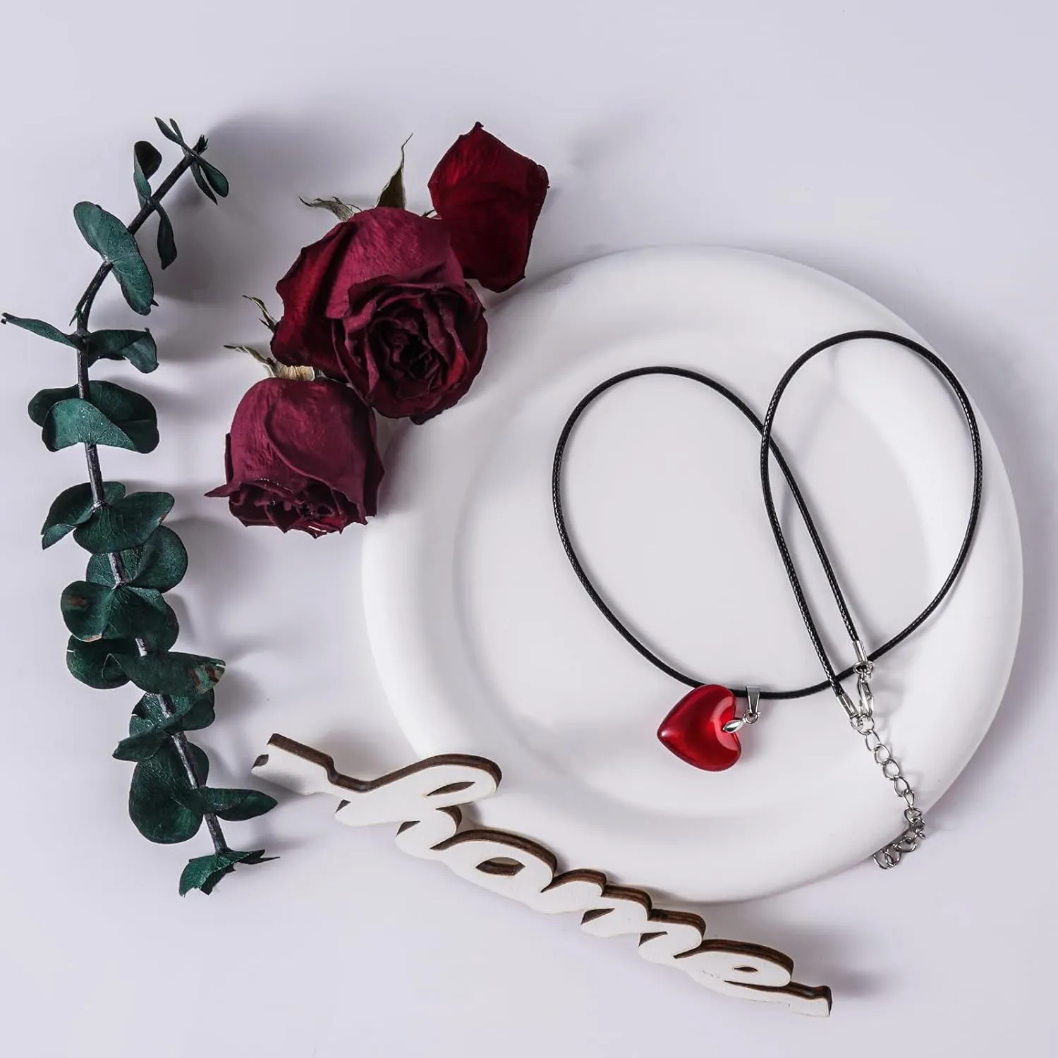 choyaxo Puffy Heart Choker Necklace Adjustable Trendy Jewelry for Women
