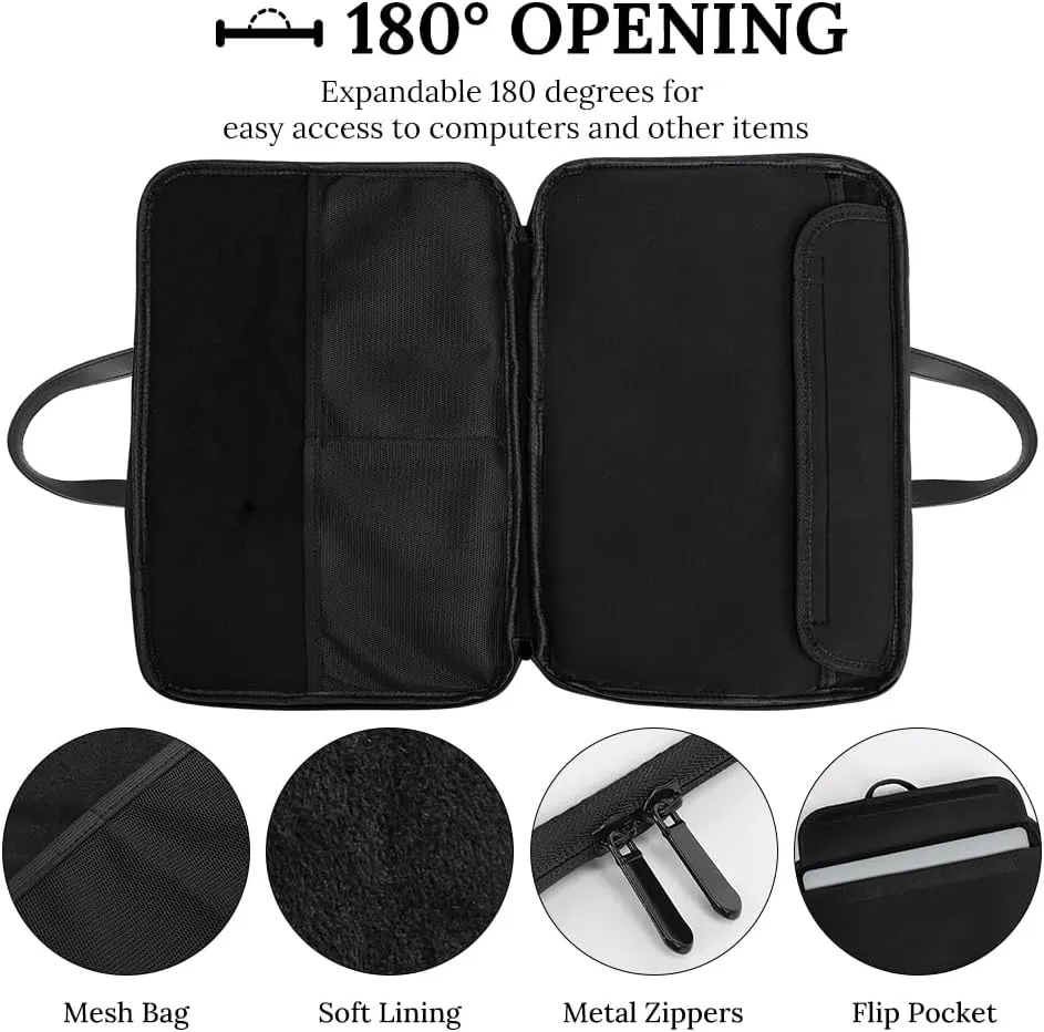 Christmas Checkered Leather Bag Laptop Case Slim Water Resistant Computer Bags with Handle Briefcase for Work