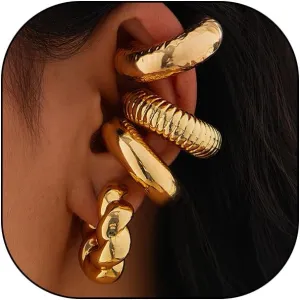Chunky Gold Silver Ear Cuff for Women Punk Non Piercing Clip On Cartilage Cuff Earrings Thick Metal Ear Cuff Trendy 14K Gold Jewelry Hoop Earring
