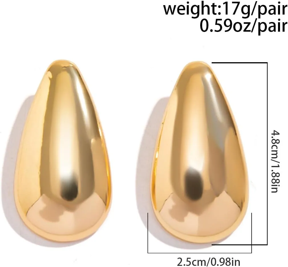 Chunky Gold Statement Dangle Earrings for Women Big Silver Geometric Drop Earrings Fashion Punk Dangling Earrings Jewelry Accessories