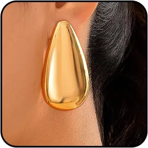 Chunky Gold Statement Dangle Earrings for Women Big Silver Geometric Drop Earrings Fashion Punk Dangling Earrings Jewelry Accessories