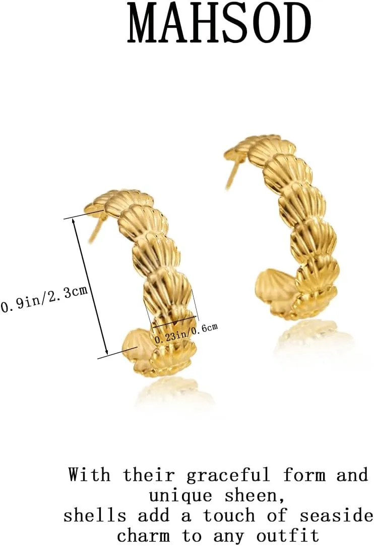 Chunky Gold Stud Earrings for Women 14K Gold Plated Posts Teardrop Statement Dangle Earrings Lightweight Hammered Drop Dangle Earrings for Women