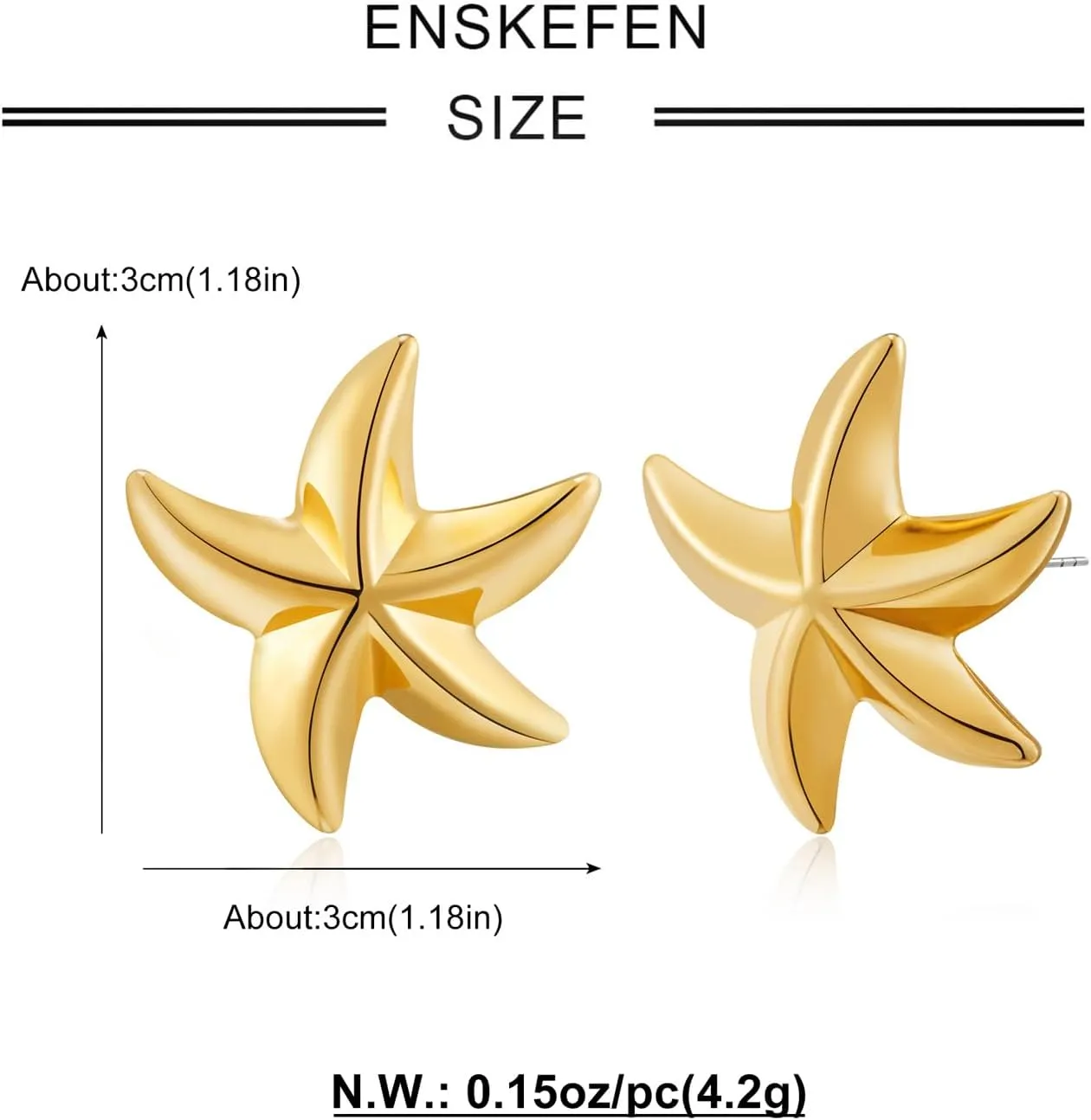 Chunky Gold Stud Earrings for Women Conch Seashell Starfish Earrings Boho Ocean Earrings Vintage Statement Geometric Earrings Summer Beach Jewelry