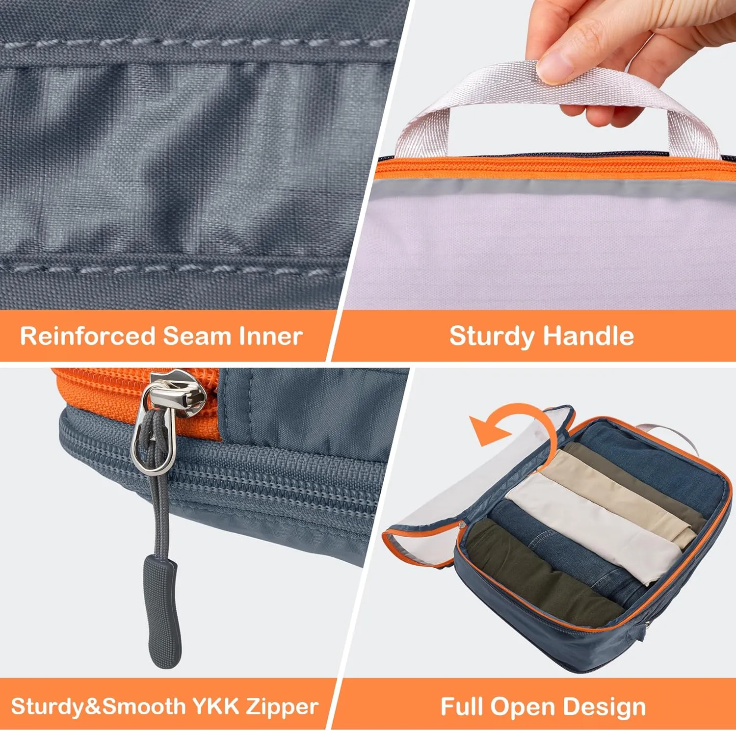 Cipway Compression Packing Cubes Mesh, Lightweight Luggage Organizer Bags with Laundry Bag, Toiletries Bag and Shoe Bag, Travel Essentials for Carry on Suitcase8 Pcs,Grey