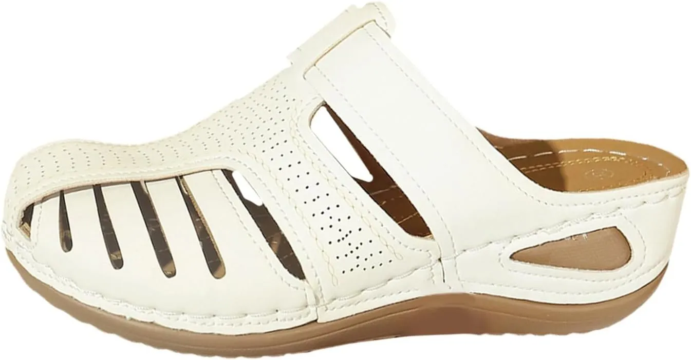 Closed Toe Sandals for Women 2025,Orthopedic Sandals Breathable Slip On Slippers Arch Support Outdoor Beach Shoes