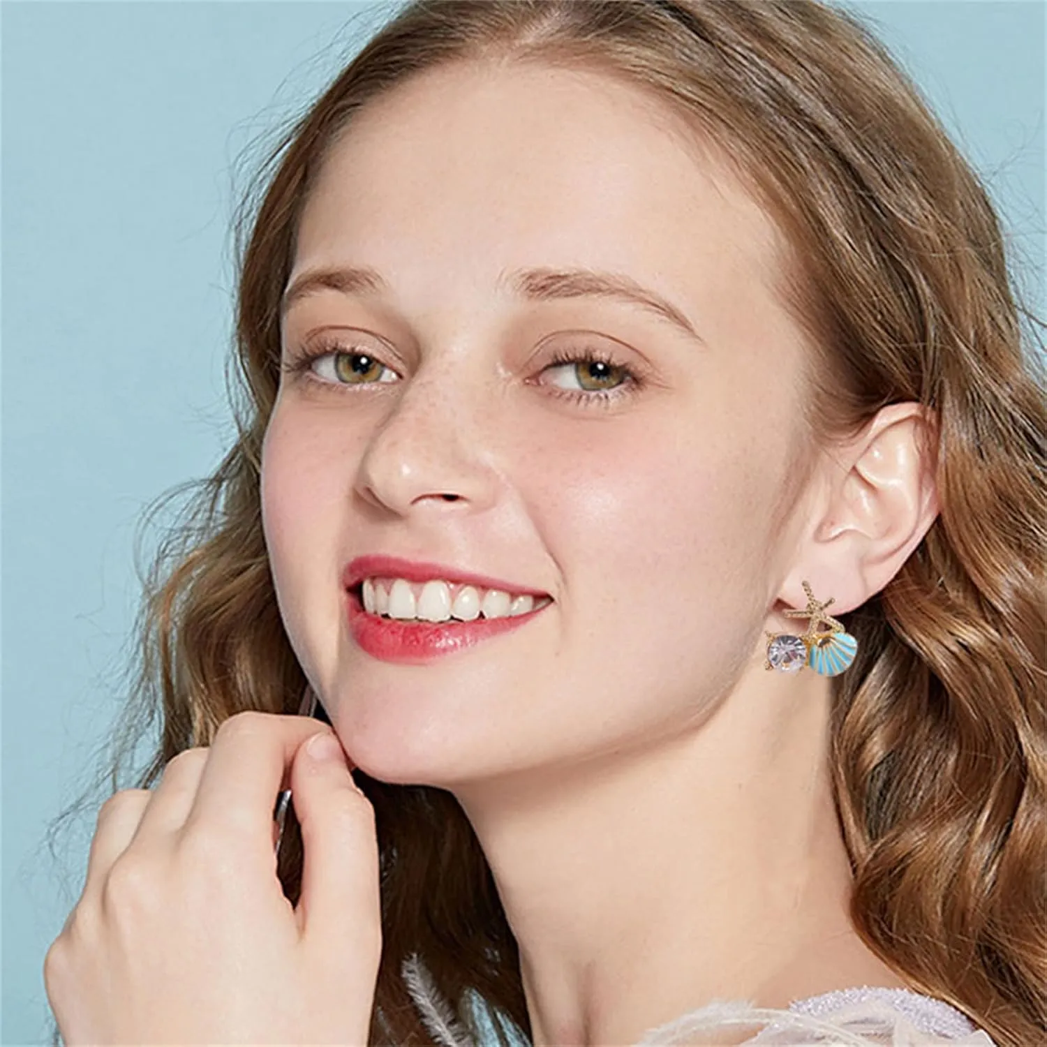 coadipress 3 Pairs Starfish Pearl Stud Earrings for Women Cute Small Ocean Starfish Stud Earrings Rhinestone Shell Starfishs Star Earrings Summer Ocean Beach Theme Jewelry Gifts