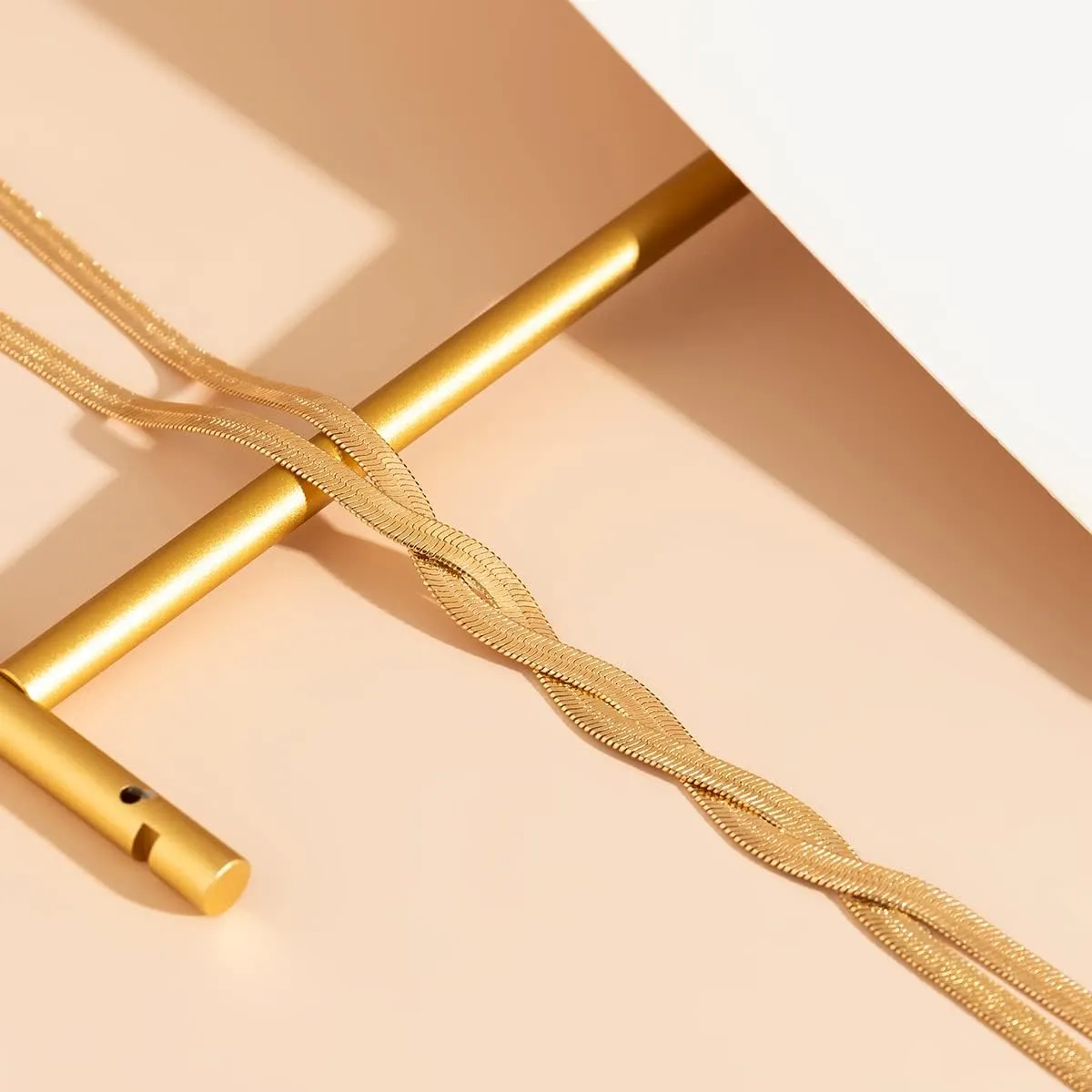 COLORFUL BLING Minimalist Dainty Gold Y Long Twisted Snake Chain Layered Choker Necklace for Women Punk Hip Hop Jewelry