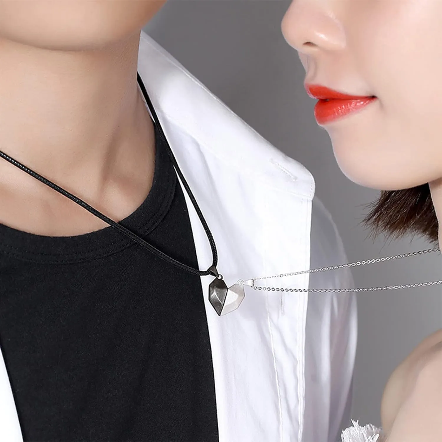 Couple Bracelet Long Distance Pulseras Para Mujer Matching Heart Couples Bracelets Necklaces Set for Bf Gf Couples Jewelry Set Couples Gifts for Him Her Wedding Gifts for Couples 2024