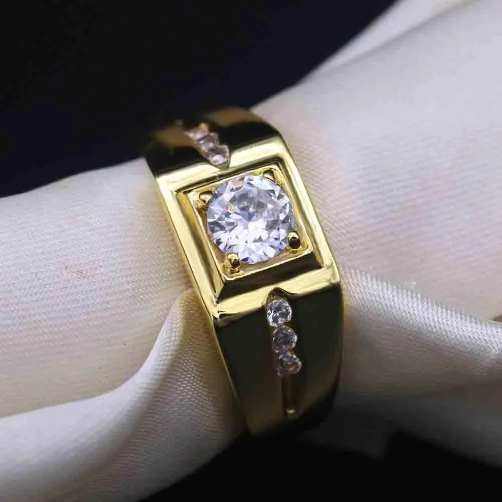 Couple Rings Gold Plated Matching Rings His and Her Rings AAA CZ Women Wedding Ring Sets