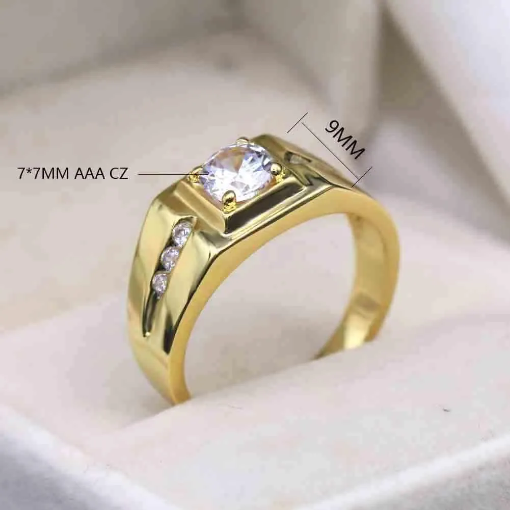 Couple Rings Gold Plated Matching Rings His and Her Rings AAA CZ Women Wedding Ring Sets